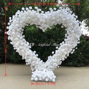 Arco de Flores Blanco en Forma de Corazón Personalizado para Boda, Accesorios para Propuesta de Matrimonio, Fondo de Arco de Flores en Forma de Corazón - Product Image 2