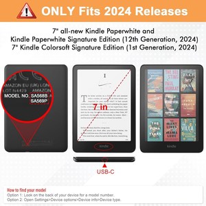 Étui intelligent pour <span class=keywords><strong>Kindle</strong></span> Paperwhite 6 12e génération 2024 Coque protectrice magnétique pour <span class=keywords><strong>Kindle</strong></span> Paperwhite 2024 7 pouces - Product Image 2