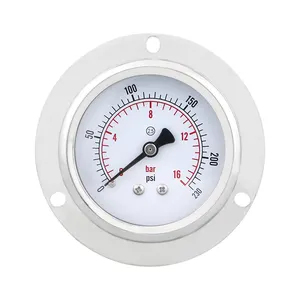 2.5-inch 304SS manometer 2.5% accuracy axial back mounted manometer with flanged edge pressure gages