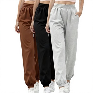 Hot Selling Women's Cotton Fleece Jogger <b>Trouser</b> Premium Quality High Waist <b>Drawstring</b> Casual <b>Trousers</b> Custom Logo Print - Product Image 1