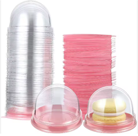 Récipient à muffins dôme rose simple Boîte à gâteaux blister en plastique PET pour mariage Anniversaire Fromage Pâtisserie Dessert Emballage de fruits