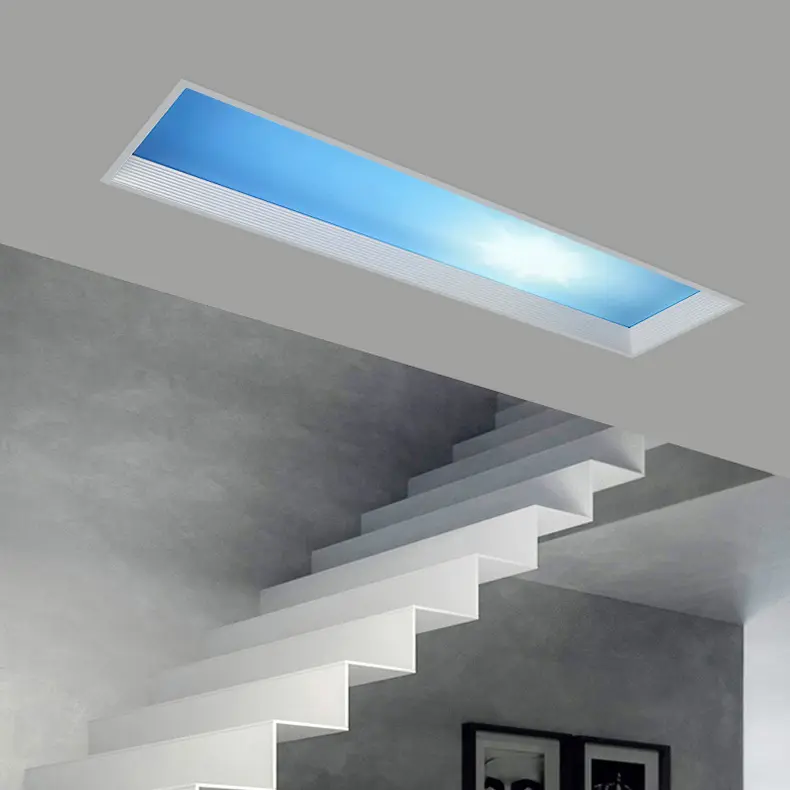 LED 3 트라이 컬러 변경 하늘 패널 빛 디 밍이 가능한 600x1200 태양 패널 클리어 아트 장식 푸른 빛