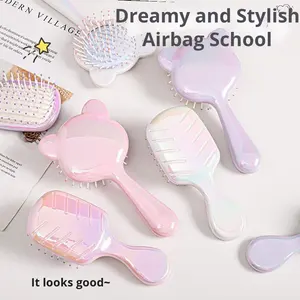 หวีไอออนสำหรับผู้หญิง ป้องกันไฟฟ้าสถิต พร้อมถุงลมนิรภัย หวีขนาดเล็กทันสมัย นวดหนังศีรษะ หลากสี รุ่นใหม่ แปรงหวีผมพลาสติก - Product Image 3