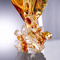 Sculpture en cristal d'ambre, objet décoratif pour vitrine de curiosités et étagère de style côtier