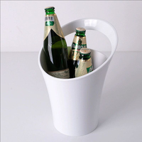 FSE 4L Seau à glace Bar Bière Champagne Seau à glace Bac à boisson en plastique transparent avec poignée