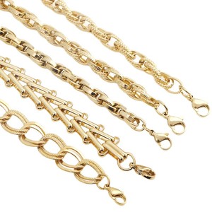 Unisex Stainless Steel Cuban Chain Bracelet Gold Tone Chunky Link Hip Hop Style Jewelry Accessory - Product Image 5