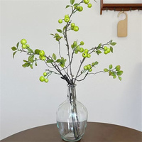 Kunstmatige groene appelboomtak met nep-bessen voor vaasarrangementen, Chinese stijl, bruiloftstafeldecoratie, groothandel