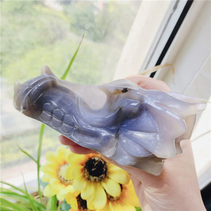 Groothandel Hoge Kwaliteit Aangepaste <span class=keywords><strong>Geode</strong></span> Crystal Dragon Head Agaat Crystal Dragon Schedels Voor Fengshui