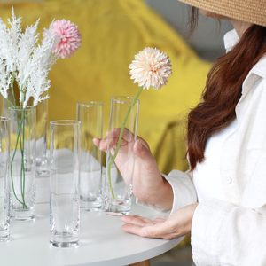 Mini Jarrones de Cristal Cilíndricos para Decoración de <span class=keywords><strong>Mesa</strong></span>/Fiesta/Hogar, Centros de <span class=keywords><strong>Mesa</strong></span> Florales Modernos Transparentes para Bodas, Paquete de 12 al por Mayor OEM - Product Image 5