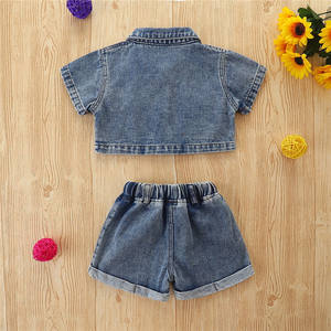 Boutique de mode pour filles, vêtements d'été, jeans à manches courtes, shorts en denim, ensemble de vêtements pour tout-petits, vêtements pour enfants - Product Image 3