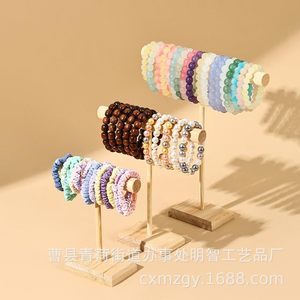 Wooden Bracelet Display Rack Jewelry Storage Stand <b>Desktop</b> Organizer For Bracelets Rings Necklaces Multi Layer Wood Color - Product Image 2