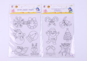 <strong>Shrinky</strong> <strong>Dink</strong> DIY Craft Cartoon Paper Sheets Heat Shrink Plastic Sheet Art Glass Shiny Cuts - Product Image 3