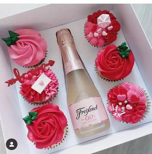 XJH 6 cavità pasticceria Dessert pasticceria imballaggio bottiglia di vino di carta finestre regalo coperchio trasparente Cupcake cibo ciambella Cupcake Bento scatole Bento - Product Image 6