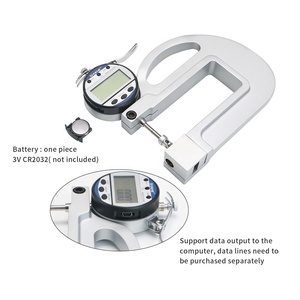 Shahe medidor digital de espessura, medidor de espessura digital 0-10mm 0.01mm com rolo de inserção e medidor de espessura eletrônico