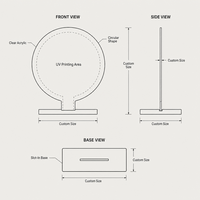 Panneau de table rond personnalisé en acrylique pour mariage, impression UV couleur, porte-carte de place transparent pour décoration de réception et événements
