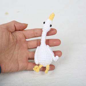 Porte-clés amusant en crochet en laine douce, animal mignon, oie blanche amigurumi, jouet tricoté pour couples, pendentif - Product Image 6