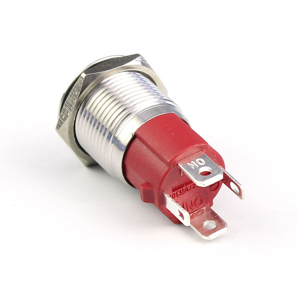 Heavy Duty 20A 12Vlot Waterproof Pushbutton Switch 4Pin ON-OFF 16MM Flat Button Marine Push Button Light Switch with Ring LED
