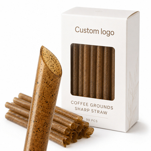 Custom Size Natural Coffee Ground Infused Compostable Disposable <b>Straws</b> Juice Disposable <b>Straws</b> <b>For</b> <b>Drinks</b> - Product Image 3