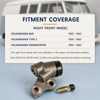 Cylindre de roue avant droit VW Bus 23,81 mm 15/16 pouces Type 2 Transporter 1955-1963 211611070 211 611 070