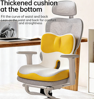 Coussin de siège ergonomique 2-en-1 en mousse à mémoire de forme avec soutien lombaire, haute résilience pour le bureau et la voiture - Soulagement des douleurs dorsales, respirant