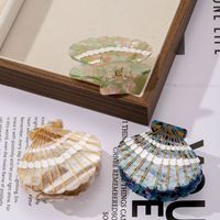 Pince à cheveux en acétate série Océan, multicolore, pour femme, 6 cm, style requin, élégante et tendance, vente en gros