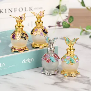 Customized Butterfly Pattern Luxury Perfume Bottles 15ml Arabic Oil Egyptian Perfume Bottles Wholesale