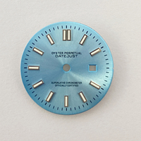 Nouveau cadran de montre pour femme en acier inoxydable vert lumineux de 24,5 mm avec calendrier simple pour mouvement NH05