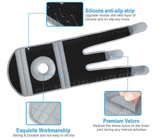 Supporto al ginocchio con Design Open-rotula per dolori articolari, riabilitazione lesioni, regolabile con 3 cinghie, circonferenza del ginocchio Gery - Product Image 6