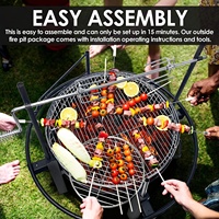 Barbecue à charbon de bois à hauteur réglable pour jardin extérieur