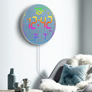 Reloj de Pared LED Moderno para Decoración del Hogar, 12 Pulgadas, Colorido, con Sensor de Luz Nocturna RGB, Fecha Digital, Temperatura, Control Remoto y Alarma - Product Image 2