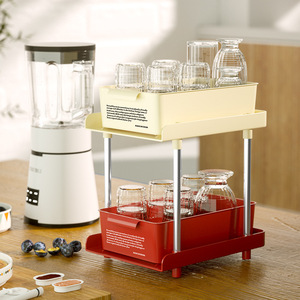 Multi Story <b>Plastic</b> Kitchen <b>Drawer</b> Organizer 3 Tier <b>Storage</b> Rack For Countertop Modern Design - Product Image 3