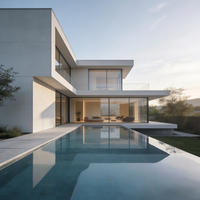 Servicio de Diseño Arquitectónico de Villas Modernas, Plan de Casa de 3 Pisos Personalizado con Vista Panorámica y Piscina