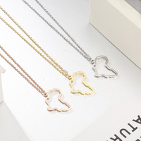 Personnalisé Petit État Contour Collier, Mode L'état Bijoux Voyage Rassis Collier