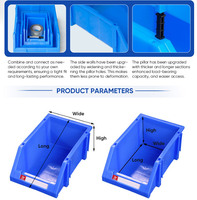 Bacs de rangement modulaires en plastique pour pièces détachées, boîtes à angle incliné, plateaux à vis, conteneurs d'assemblage pour étagères, rangement d'outils