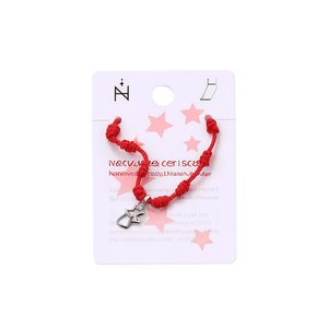 Cavigliera con corda rossa e nodo a sette stelle in acciaio inossidabile per donna, gioiello alla moda - Product Image 1