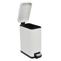 HANGSHAU Poubelle rectangulaire moderne en fer 10L Poubelle à pied à pédale avec doublure amovible Seau Poubelle de cuisine