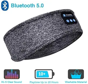 Fones de ouvido azul para dormir, fone de ouvido esportivo, fino, elástico e confortável, sem fio, para música, máscara para dormir lateral