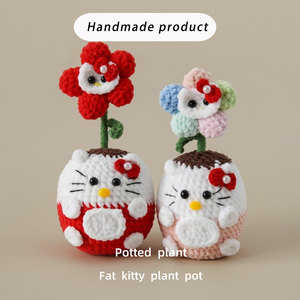 Gato <span class=keywords><strong>de</strong></span> Peluche <span class=keywords><strong>de</strong></span> Lana Estilo Ins, Tejido a Crochet, Lindo, Regalo Creativo y Ecológico para Decoración <span class=keywords><strong>de</strong></span> Escritorio - Product Image 1