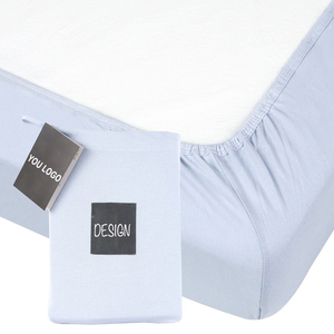 Jersey de algodón orgánico Sábana de <span class=keywords><strong>cuna</strong></span> ajustada súper suave Funda de cama de bebé de estilo liso - Product Image 3