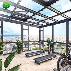 Véranda en aluminium directe d'usine avec toit en verre trempé et moulures polygonales pour usage extérieur résidentiel avec portes fenêtres - Product Image 5