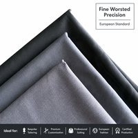 Tissu en laine fine et viscose certifié GRS, design durable, 210g, anti-boulochage, résistant