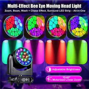 Faro mobile LED Bee Eye 19x40W RGBW 4in1 con zoom, DMX512, per DJ, discoteche, bar, locali notturni, KTV, feste e palcoscenici - Product Image 3