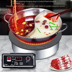 Control de cable redondo comercial 2500W 3000W olla caliente integrada Cocina de Inducción única eléctrica alimentada por batería de acero inoxidable - Product Image 3