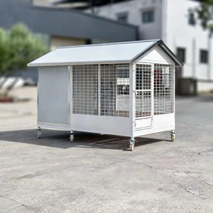 Modern açık köpek evi güneş enerjili demir köpek Villa çıkarılabilir yıkanabilir kafes özelleştirilebilir dış mekan mobilyası her mevsim için - Product Image 4