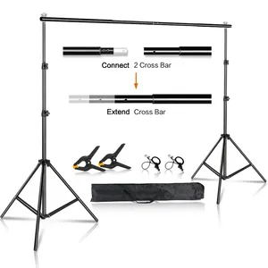 Système de support de fond vert chromakey en métal pour kit de studio <span class=keywords><strong>photo</strong></span> et vidéo - Product Image 2