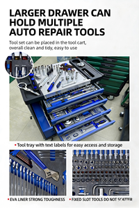 424-Piece <strong>Tool</strong> Set with 7 Drawers and Side Drawer <strong>Tool</strong> <strong>Cart</strong>, Manual Repair and Auto Repair <strong>Tool</strong> Cabinet, Movable Hand Push - Product Image 4