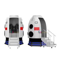 Simulador de Nave Espacial con Cine VR 9D de Doble Asiento, Equipo de Parque de Atracciones Interior con Tecnología de Realidad Virtual, Fibra de Vidrio