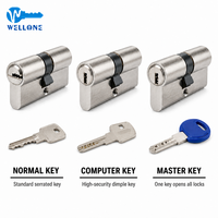 Cilindro de Cerradura Ovalado Profesional de 55 mm con Doble Apertura Central, de Latón Sólido, para Puerta de Seguridad, con 5 Llaves de Alta Precisión