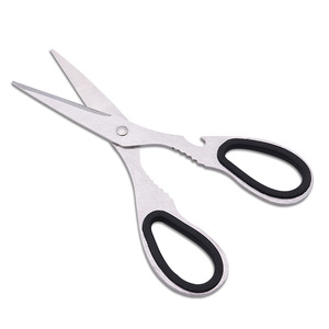 Stainless Steel <b>Kitchen</b> <b>Scissors</b> Straight Head Black Handle Home Use Food Cutting Shears Heavy Duty - Product Image 3