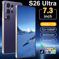 Nuevo Teléfono Inteligente S26 Ultra Android 15 5G CDMA de 7.3 Pulgadas con Pantalla Grande Global de 144Hz y 108MP, Carga Rápida de 65W, Precio de Fábrica 2026